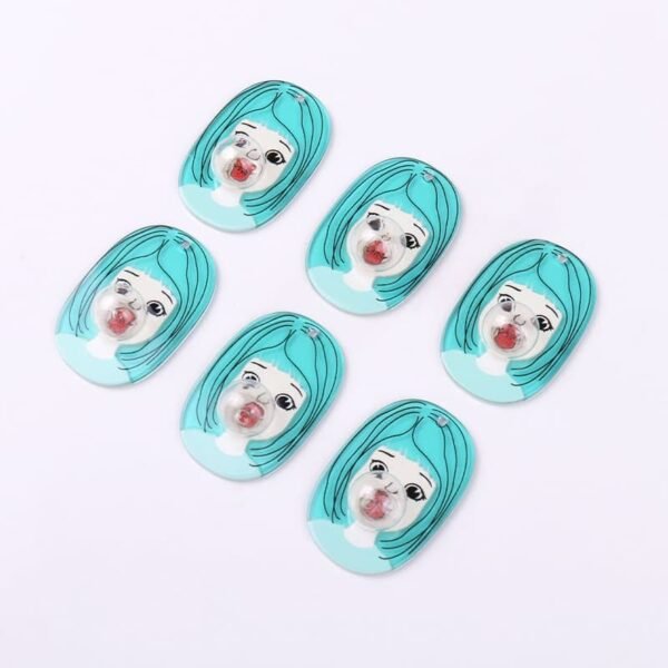 Cute girl acrylic printing charms