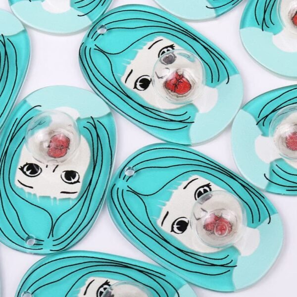 50pcs Beauty Girl Blowing Bubbles Charms