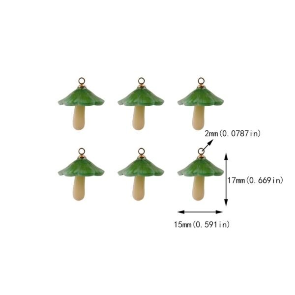 Green Mushroom Charms