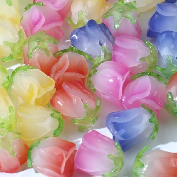 red pink yellow purple rose flowers beads