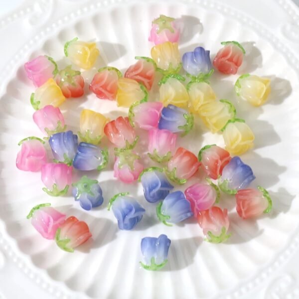 red pink yellow purple rose flowers beads