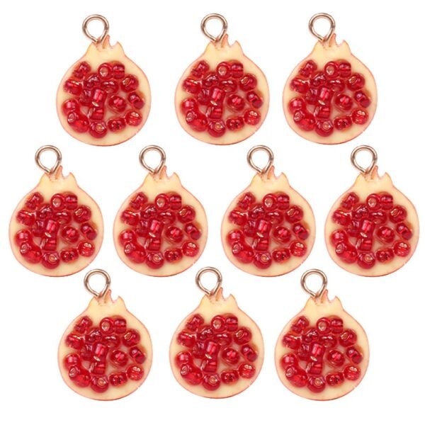 Red Half Pomegranate Seeds Charms