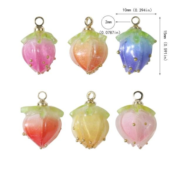 100pcs Small Strawberry Buds Charms - Image 2