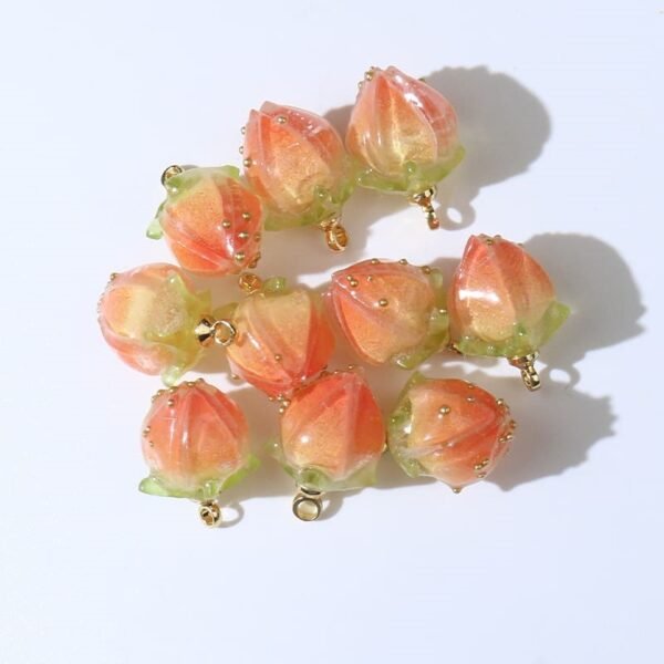 rose red strawberry buds charms