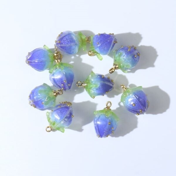 blue strawberry buds charms
