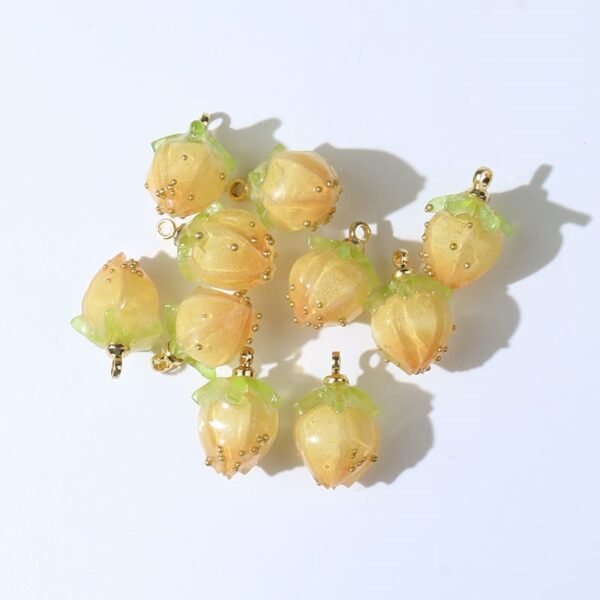 yellow strawberry buds charms