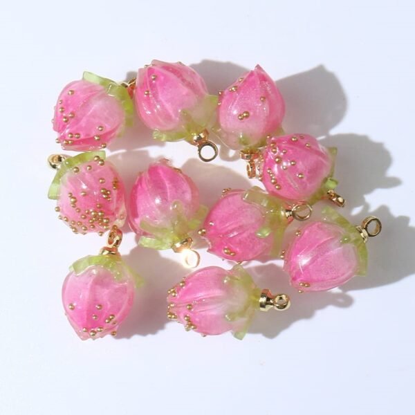 pink strawberry buds charms