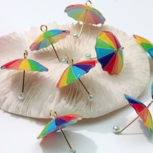 Mix Color Rainbow Umbrella Charms
