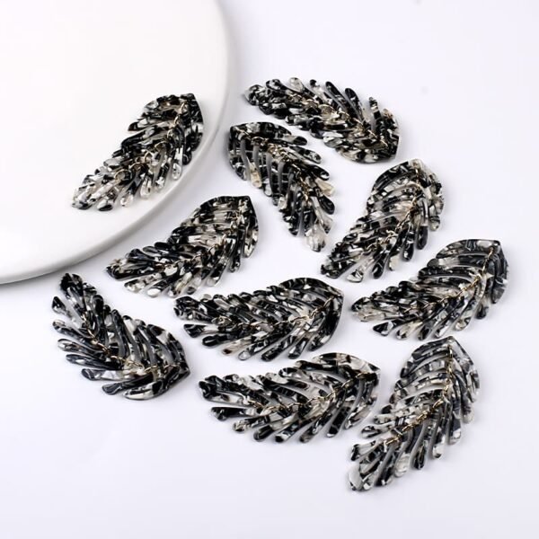 Luxury Colorful Resin Leaf Charms