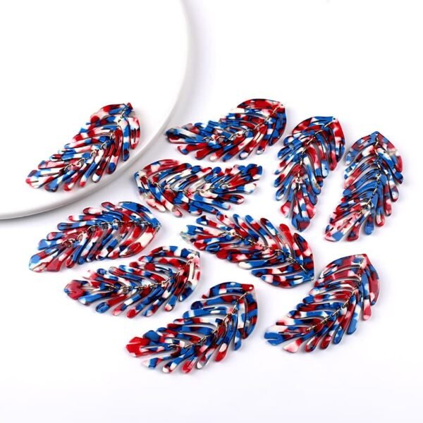 Luxury Colorful Resin Leaf Charms