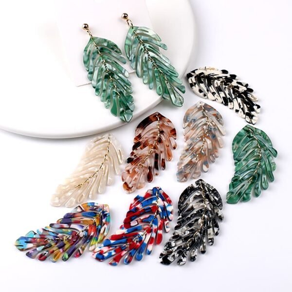 Luxury Colorful Resin Leaf Charms