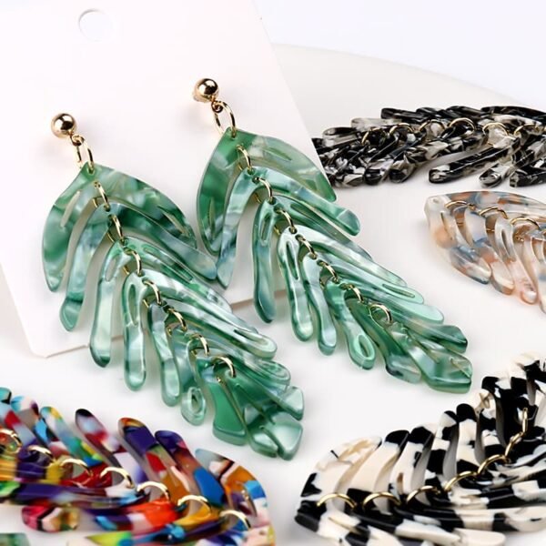 Luxury Colorful Resin Leaf Charms