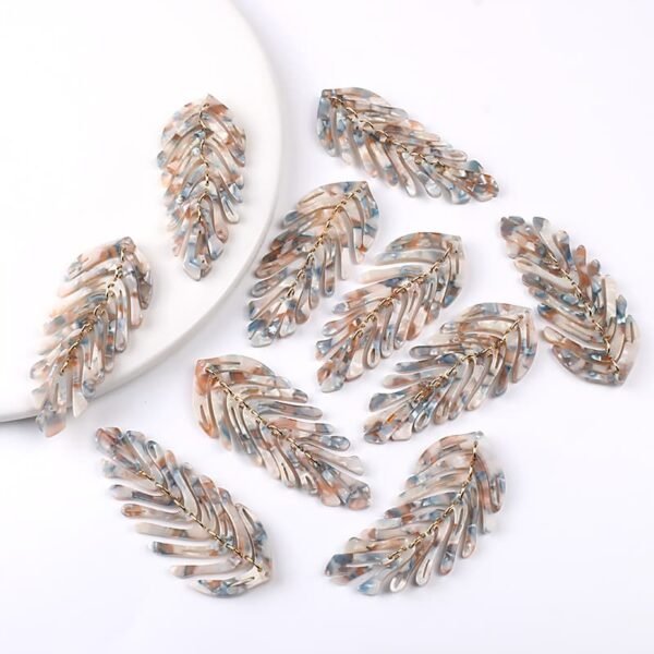 Luxury Colorful Resin Leaf Charms