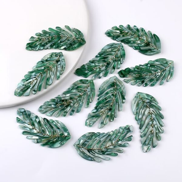 Luxury Colorful Resin Leaf Charms